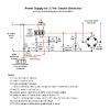 This is a circuit diagram of a variable power supply.  For this project, a 6 Vdc is needed for the air pump and a 3.7 Vdc supply is needed for the heater coil.  Only a couple of parts need to be changed to make either.  The max. output of the LM317 is 1.5 Amps.