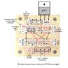 This illustration shows the layout of the components using a Radio Shack 276-159 Printed Circuit Board.