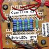 Another resistor network board with feeders to 2 different sets of LED's.  It would be simpler to use 2 boards, but space is a big concern.